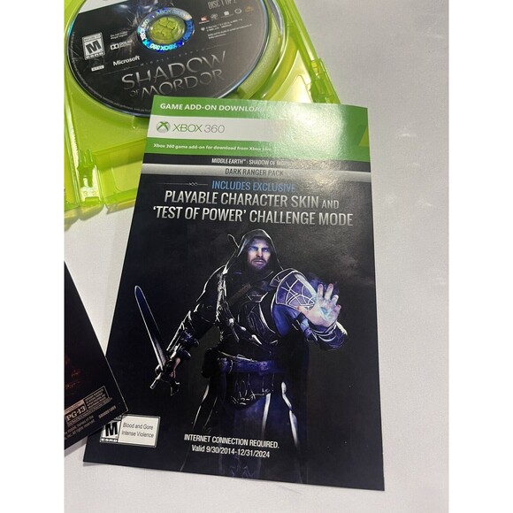 Middle Earth Shadow of Mordor Microsoft Xbox 360 2014 Complete with Manual - Picture 7 of 16